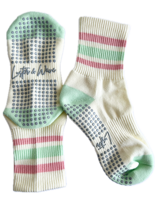 Crew Grip Socks - Minty Rose Ripple